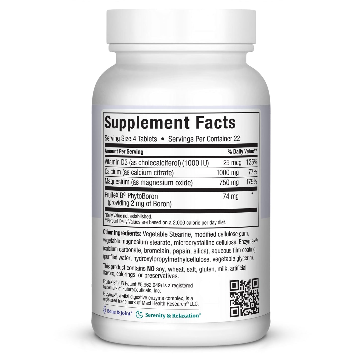Maxi Health Calcium 1000 mg with Vitamin D3 (400 IU) and Magnesium (750 mg) Dietary Supplement for Bone, Teeth, Joint Support Tablet, 90 Tablets