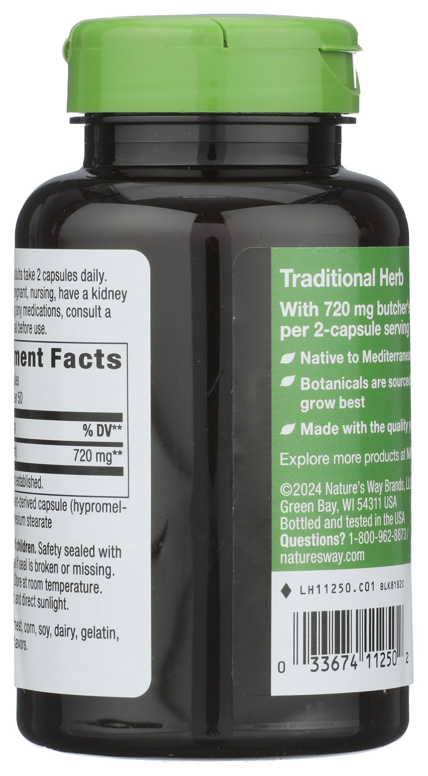 Nature's Way Butchers Broom Root 470mg Capsules, 100 Capsules
