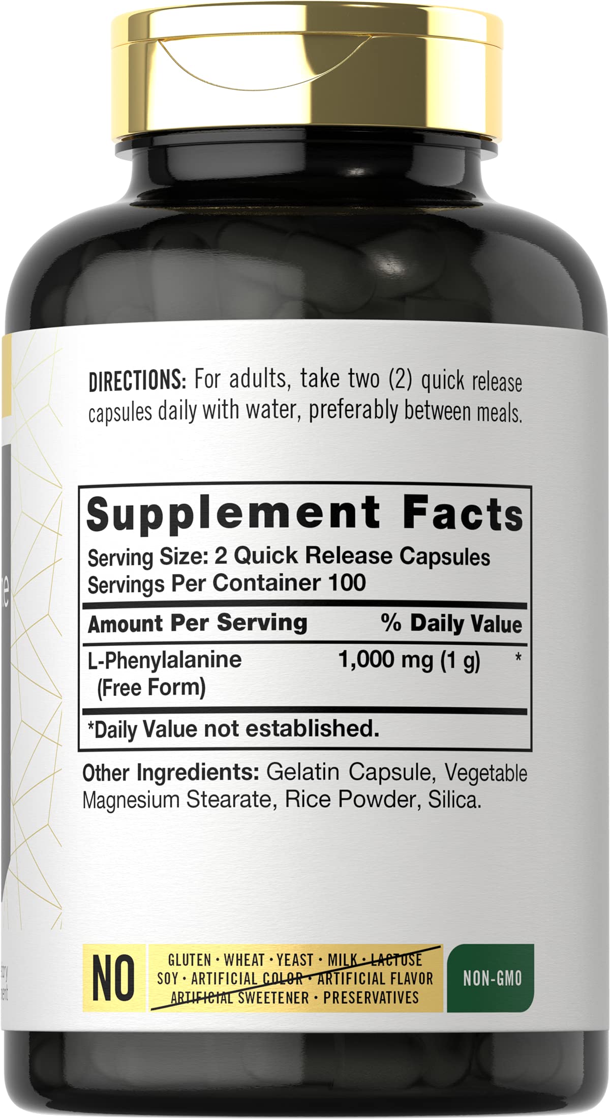 Carlyle L-Phenylalanine 1000mg Capsules, 200 Count
