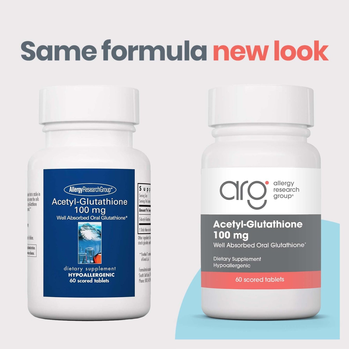 Allergy Research Group Acetyl-Glutathione 100 mg Stabilized Bioavailable Glutathione Tablet, 60 Tablets
