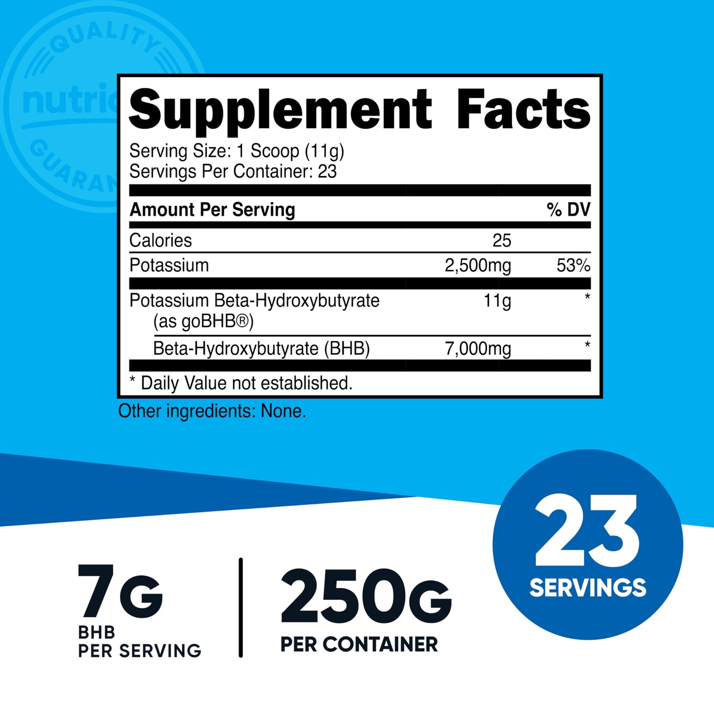 Nutricost Potassium BHB Salts Powder 8.9 Ounce