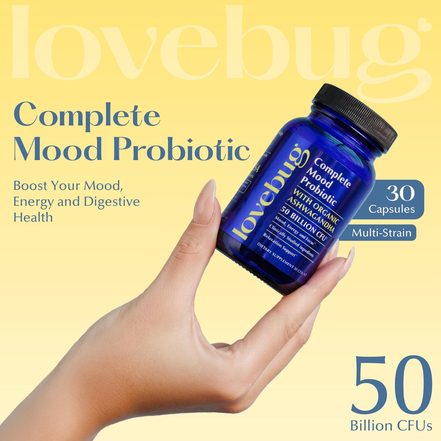 LOVEBUG Complete Mood Probiotic Capsule, 30 Count