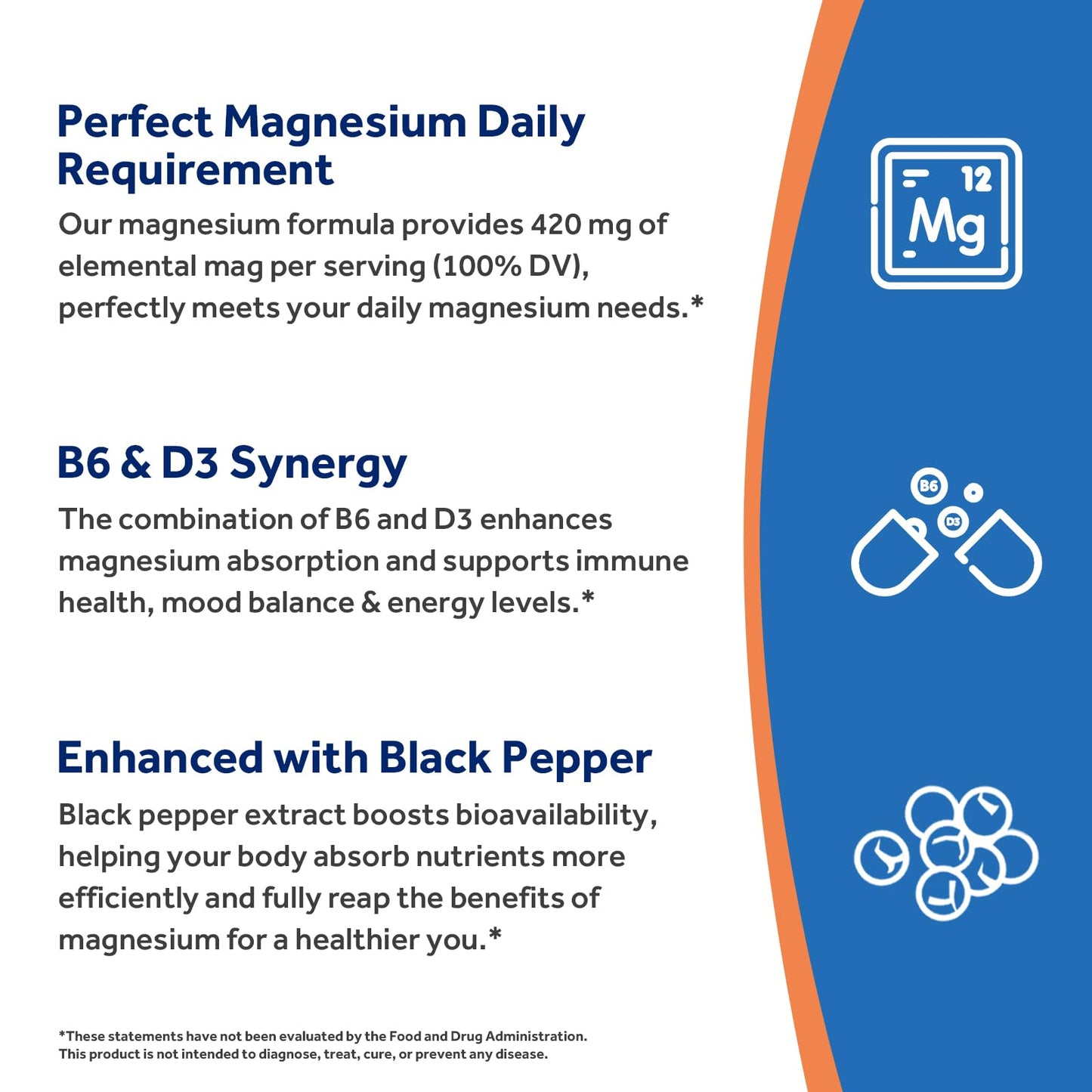 Doctor's Recipes Magnesium Glycinate 420mg with Vitamin B6 & D3 Capsules, 90 Capsules