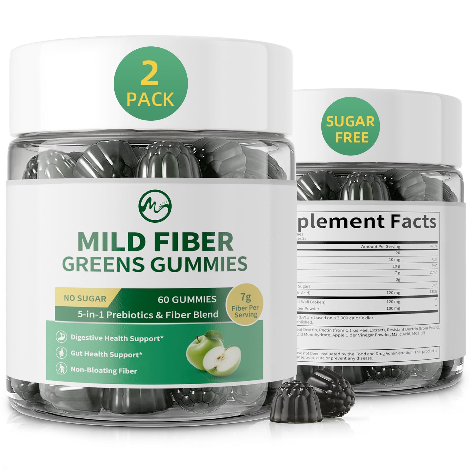 M inch Fiber Gummies Chewable 120 Count