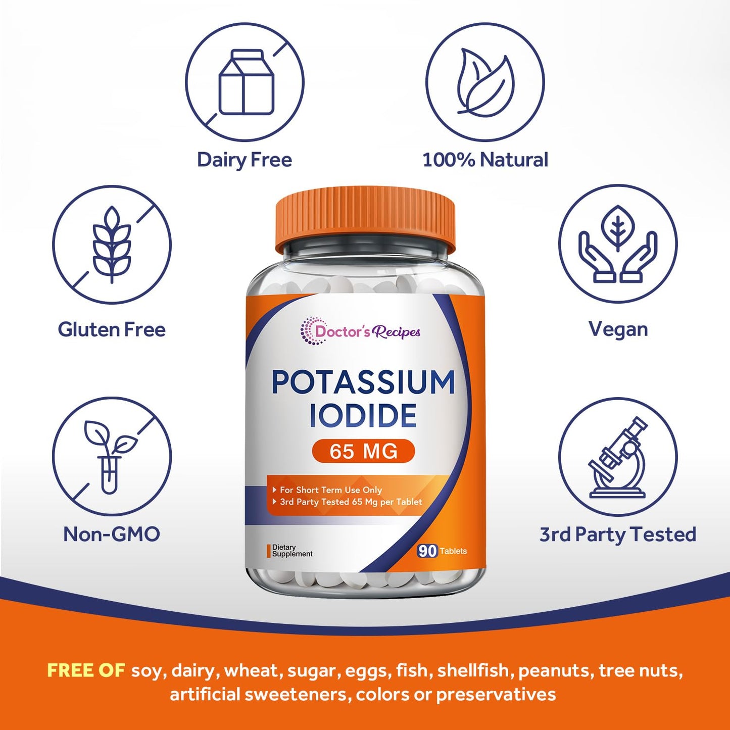 Doctor's Recipes Potassium Iodide 65 mg Tablet, 90 Tablets