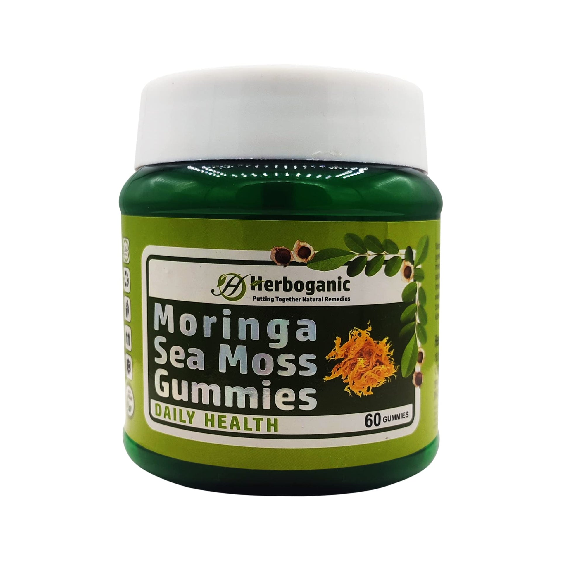 HERBOGANIC Moringa Sea Moss Gummies 60 Count