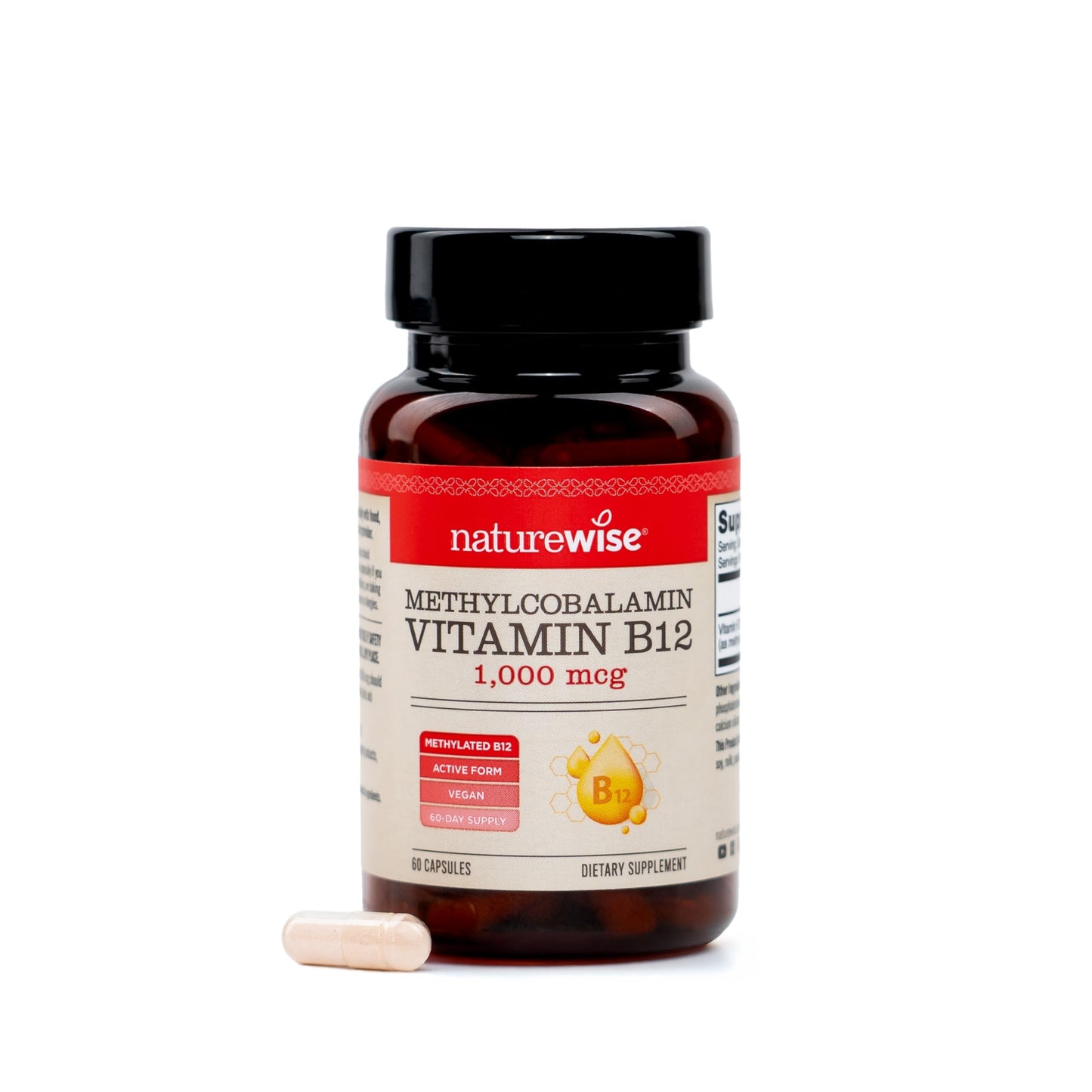 NatureWise Vitamin B12 Methylcobalamin 1000mcg Capsule 60 Count