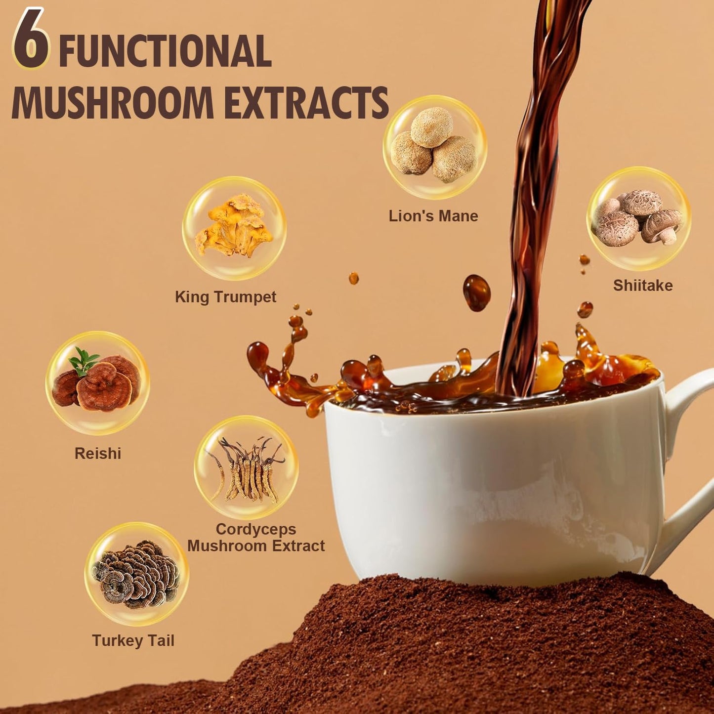 ZOAAD Mushroom Coffee Powder 6.35 Oz