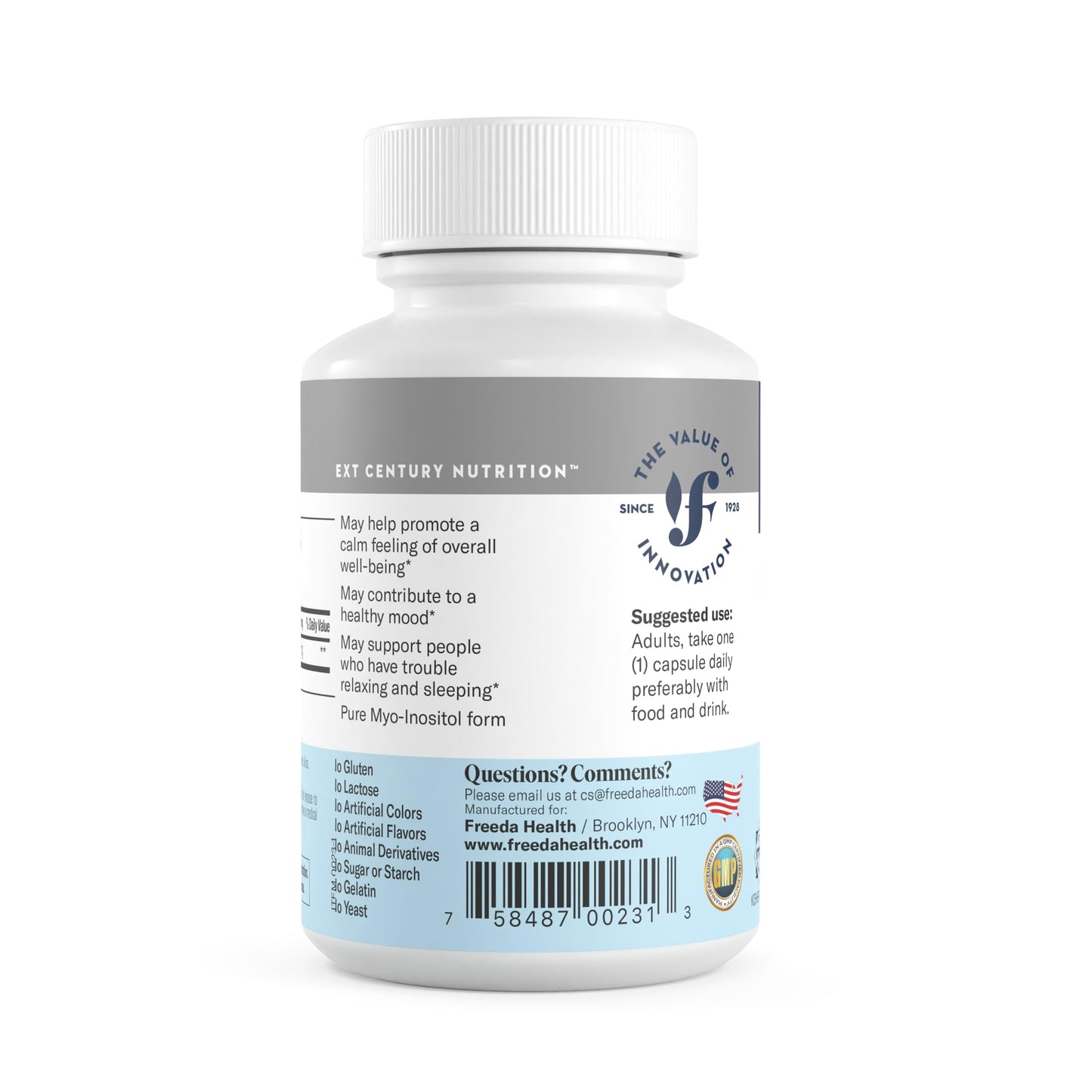 FREEDA Myo-Inositol 650mg – Mood, Calm & Wellness Support Powder, 16 oz