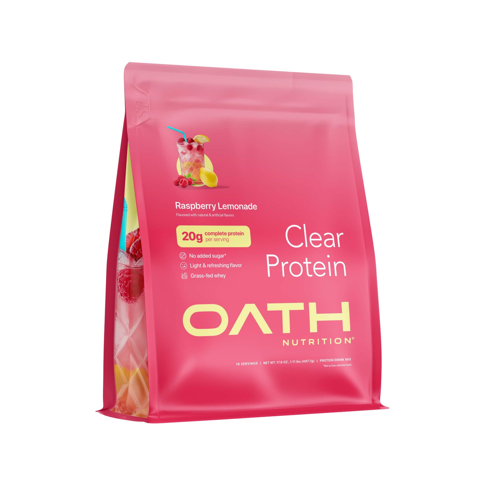 OATH NUTRITION Clear Whey Isolate Protein Powder Raspberry Lemonade, 17.8 oz