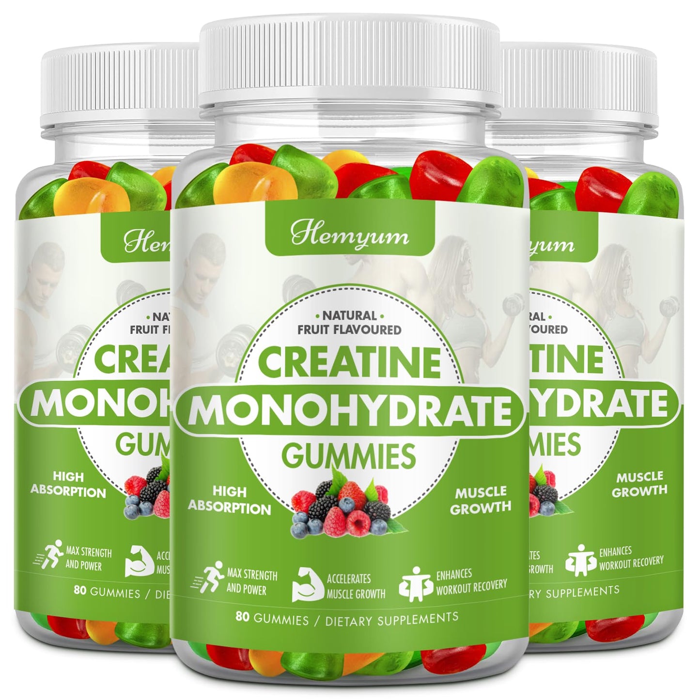 Hemyum Creatine Monohydrate Gummies 240 Count