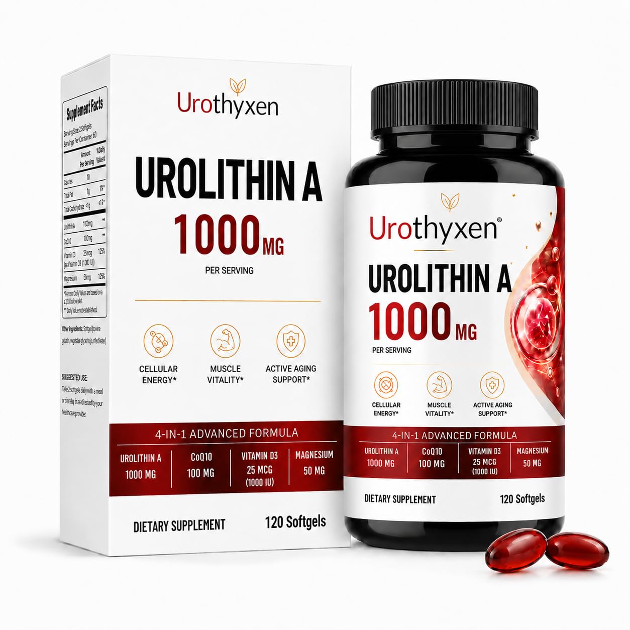 Urothyxen Urolithin A Supplement 1000mg Softgels 120 Count