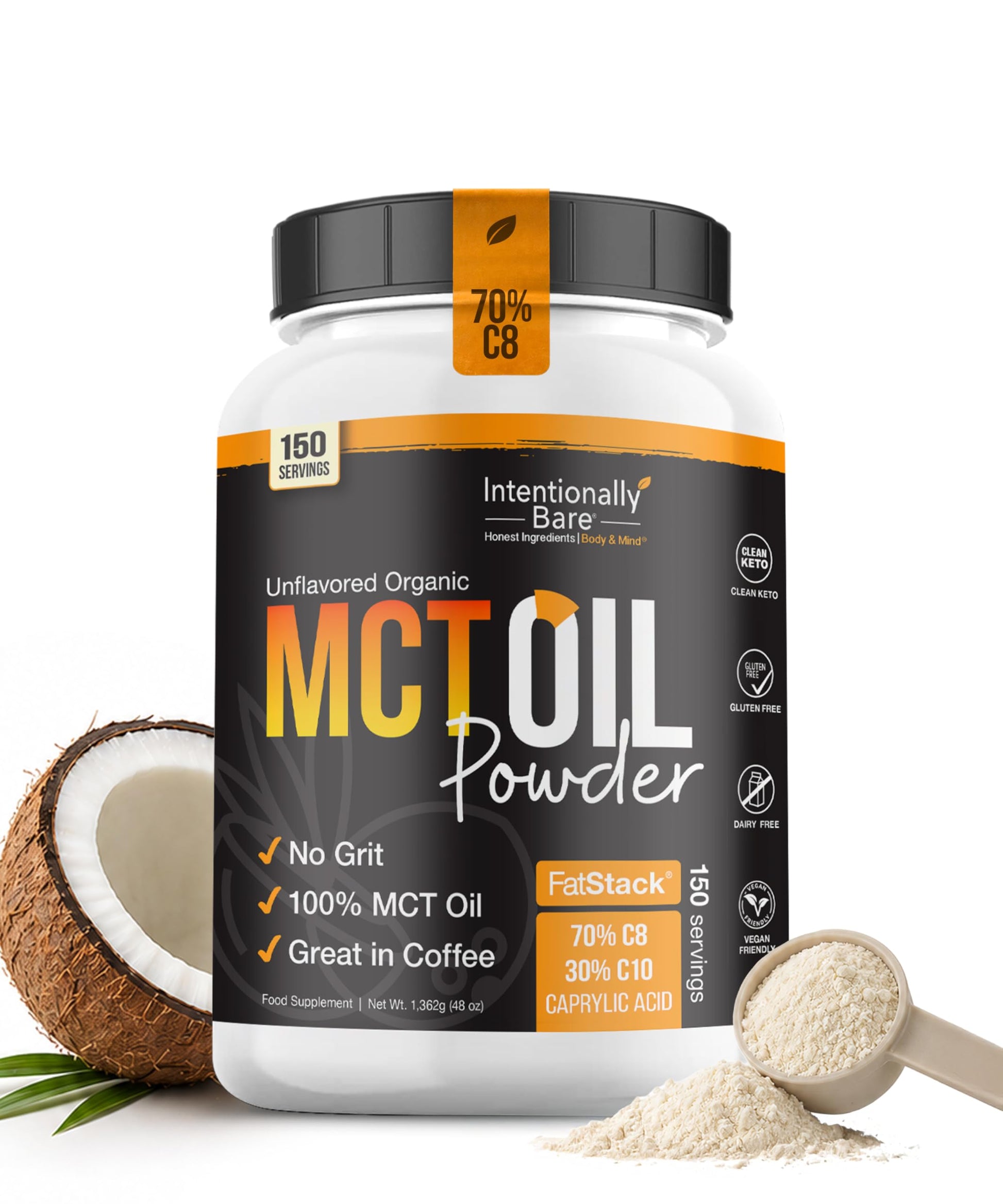 Intentionally Bare MCT Oil Powder 48 oz