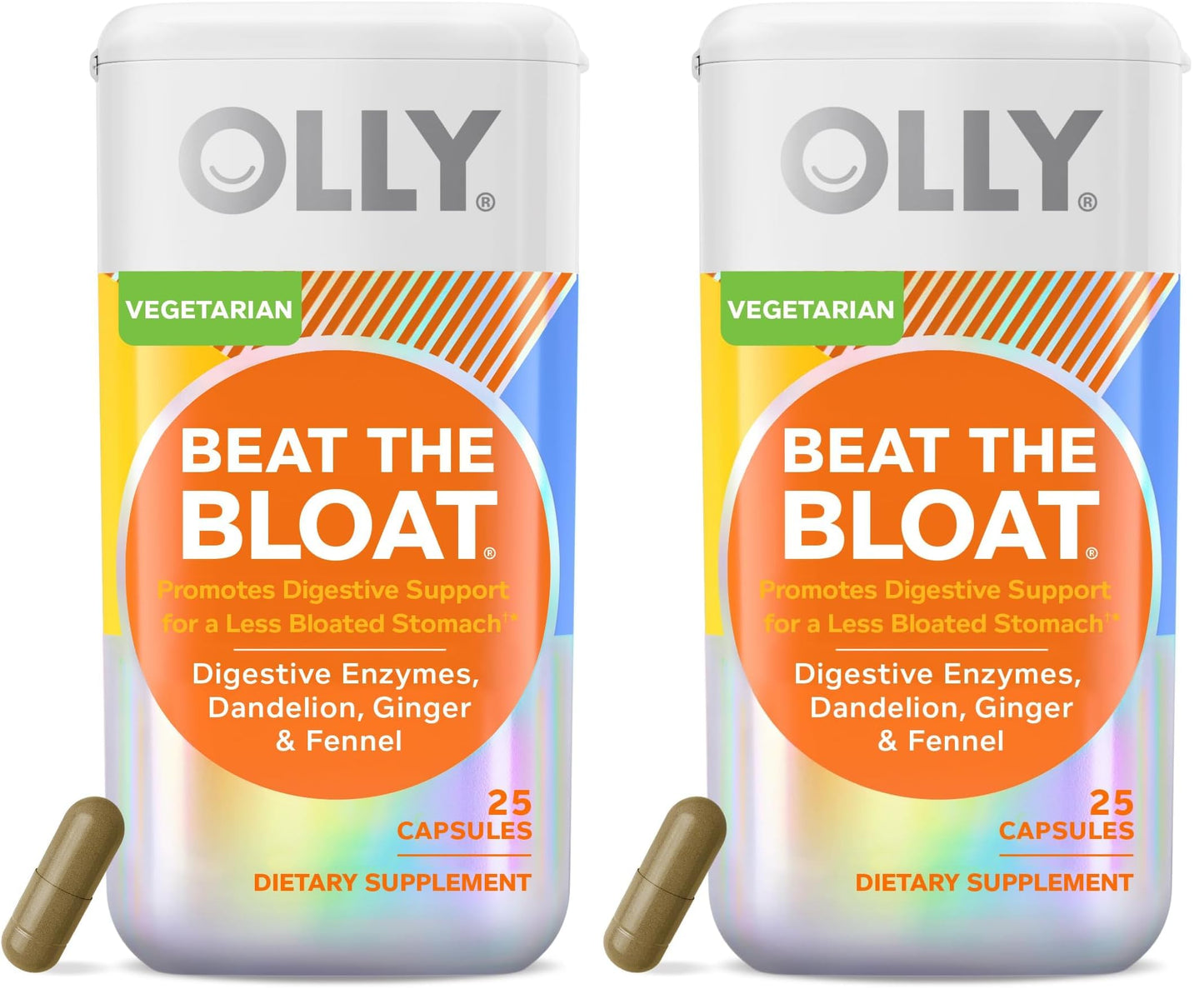 OLLY Beat The Bloat Capsules Digestive Support Enzymes, 50 Capsules