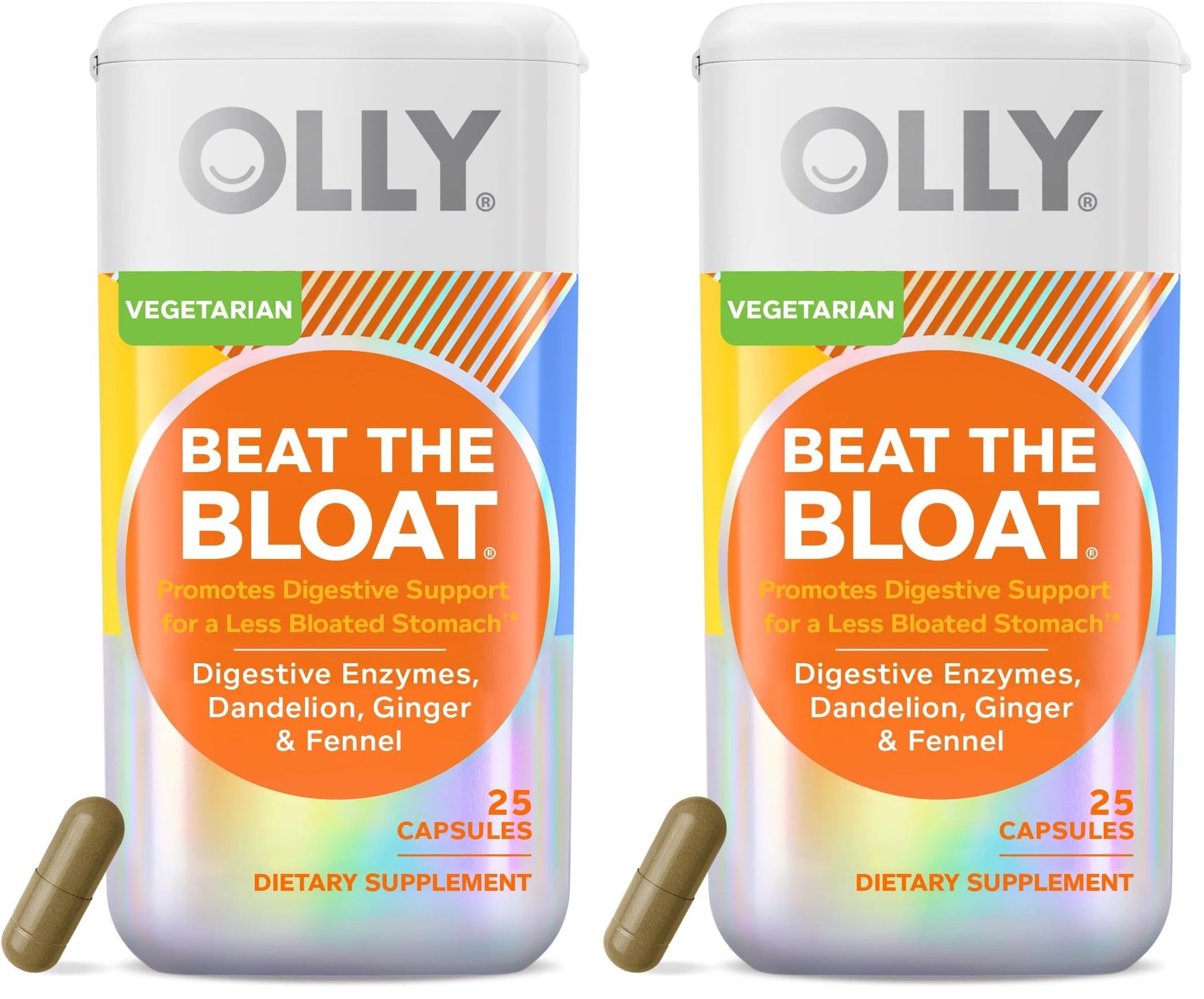 OLLY Beat The Bloat Capsules Digestive Support Enzymes, 50 Capsules