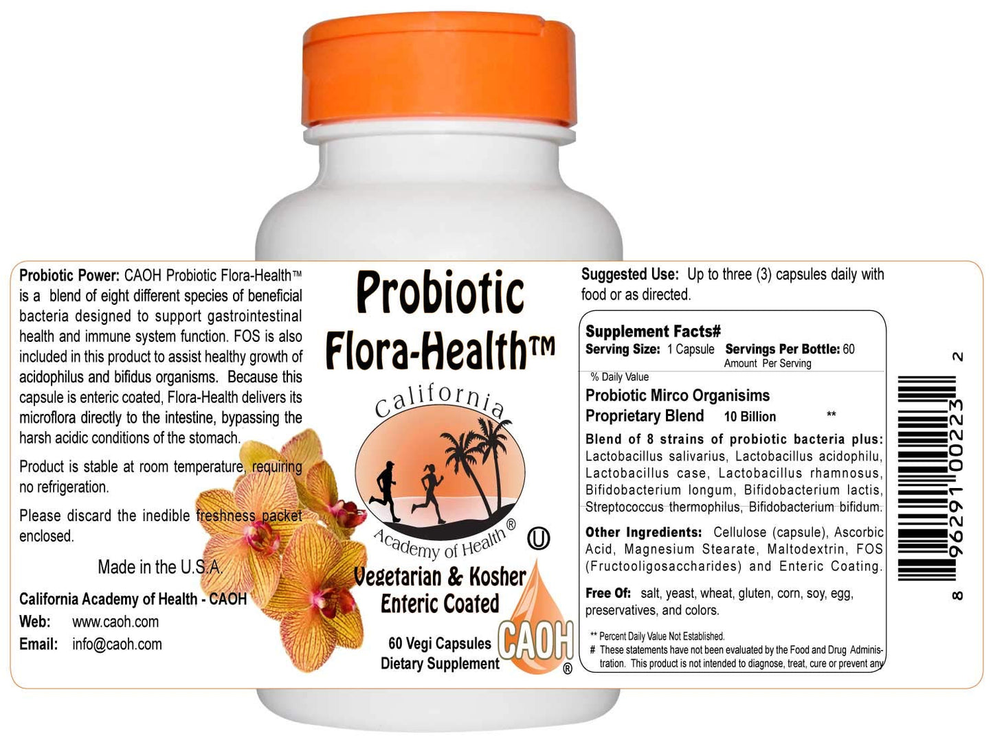 CALIFORNIA ACADEMY OF HEALTH Probiotic FloraHealth Capsule 60