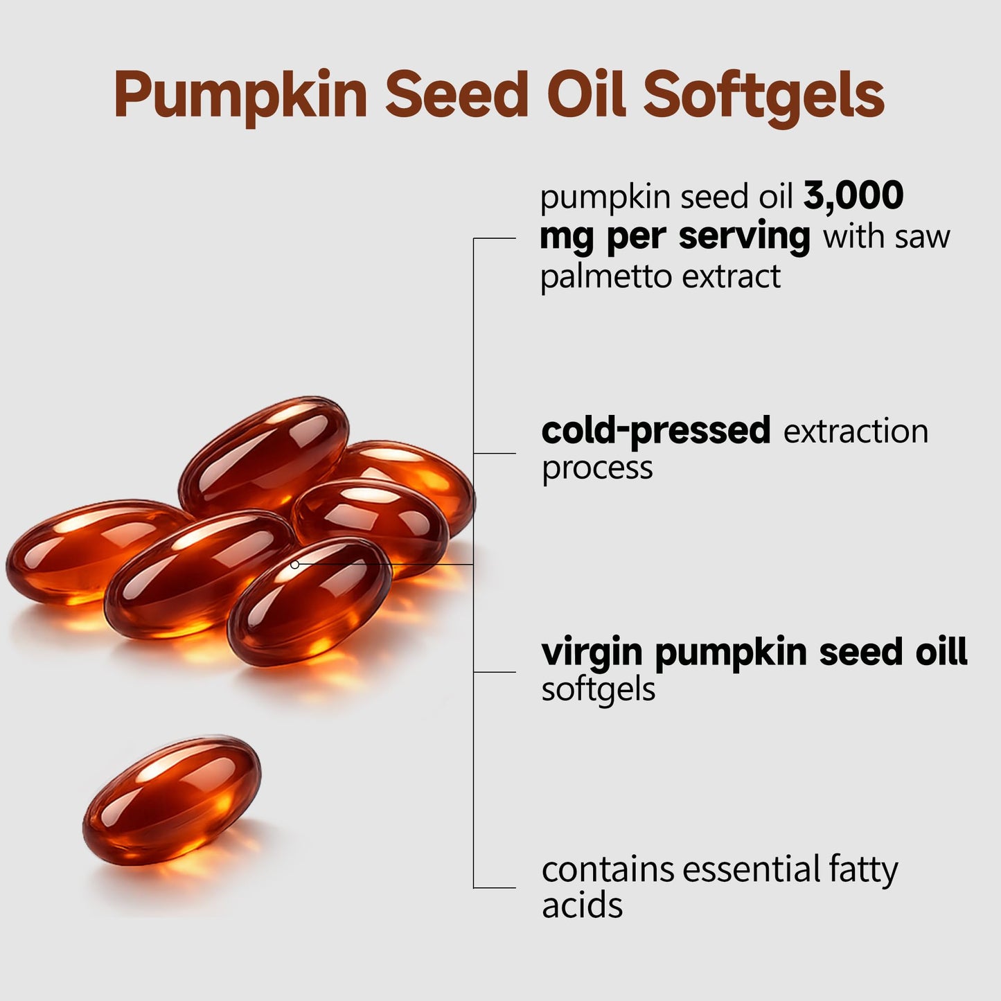 Blarvik Pumpkin Seed Oil with Saw Palmetto Capsules, 180 Count