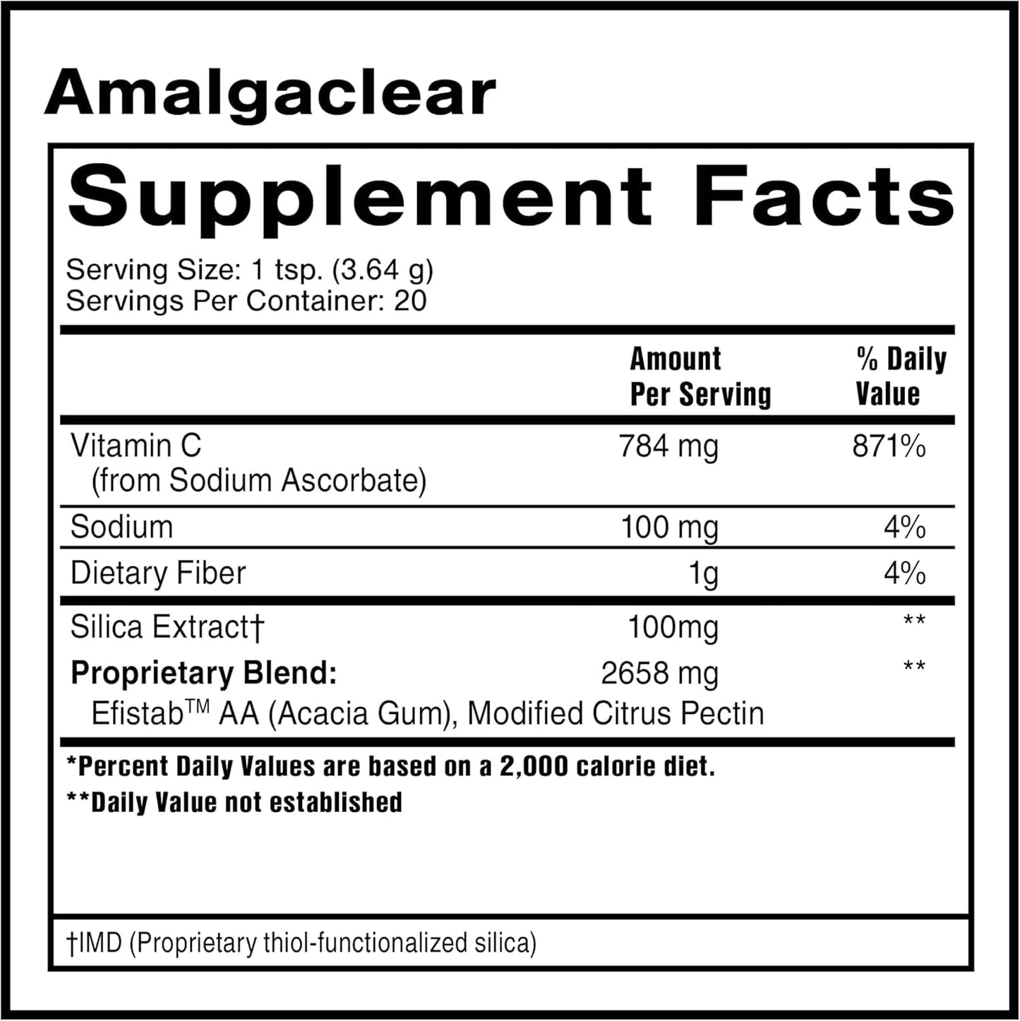 Quicksilver Scientific AmalgaClear - Detox Support with Modified Citrus Pectin & Silica Extract Powder, 2.5 Ounces