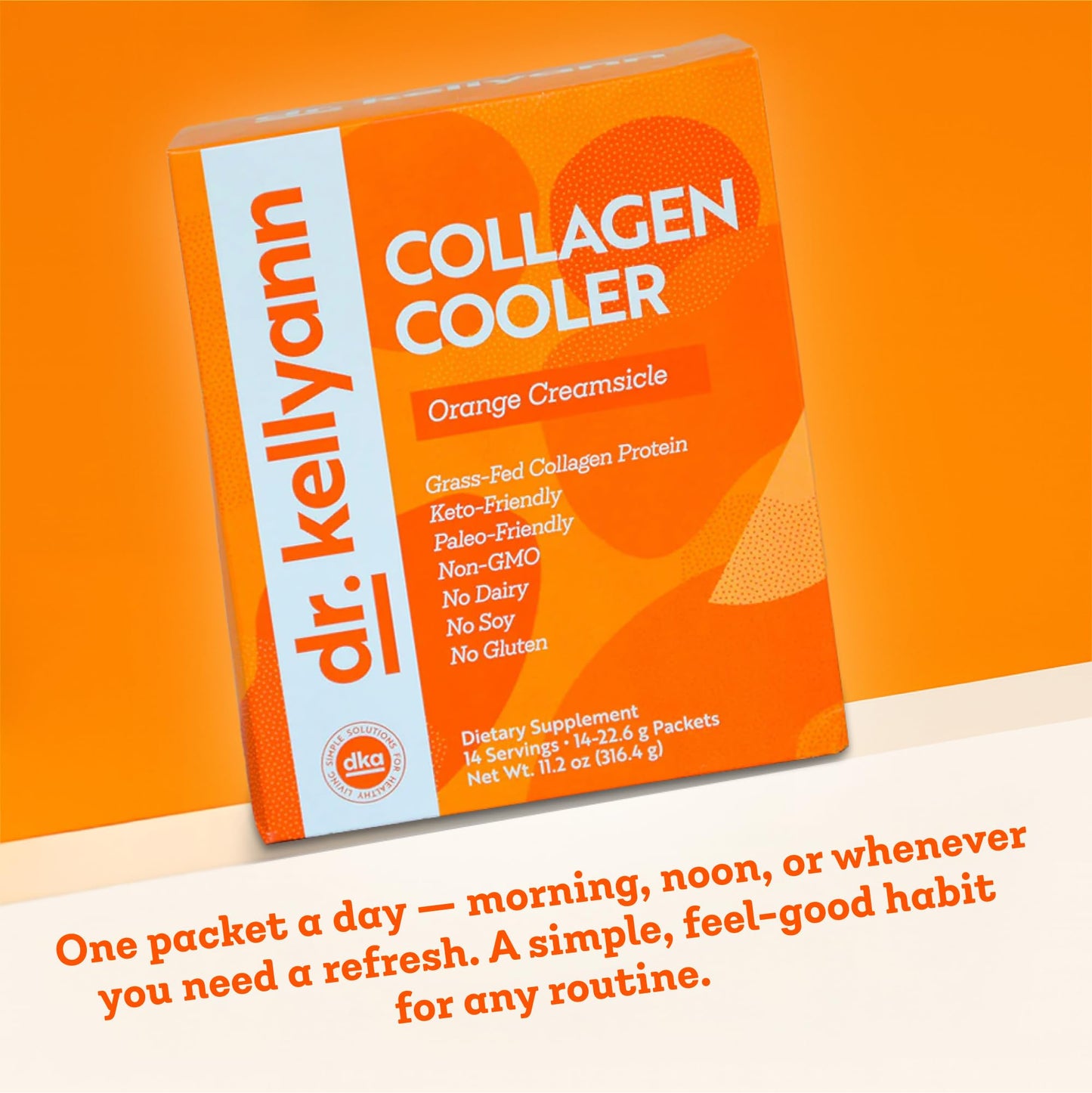 Dr. Kellyann Collagen Cooler Orange Creamsicle Powder 11.2 Ounce