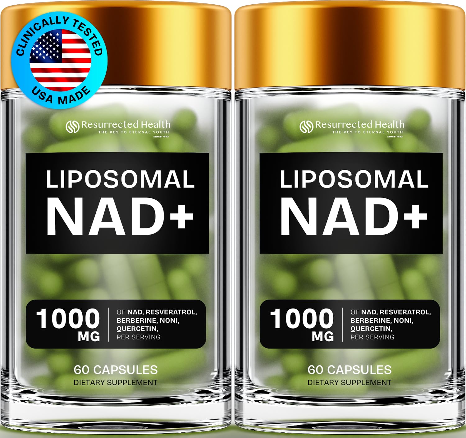 Resurrected Health Liposomal NAD Supplement for Women with Noni, 120 Count Capsules