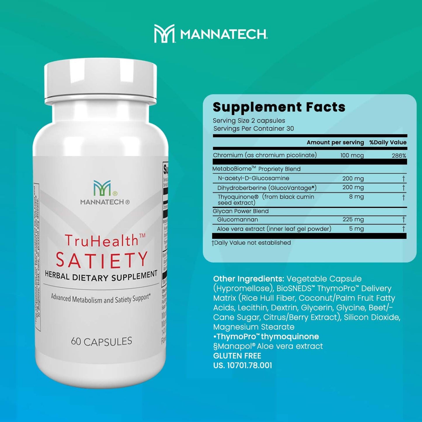 Mannatech TruHealth Satiety 60 Capsules