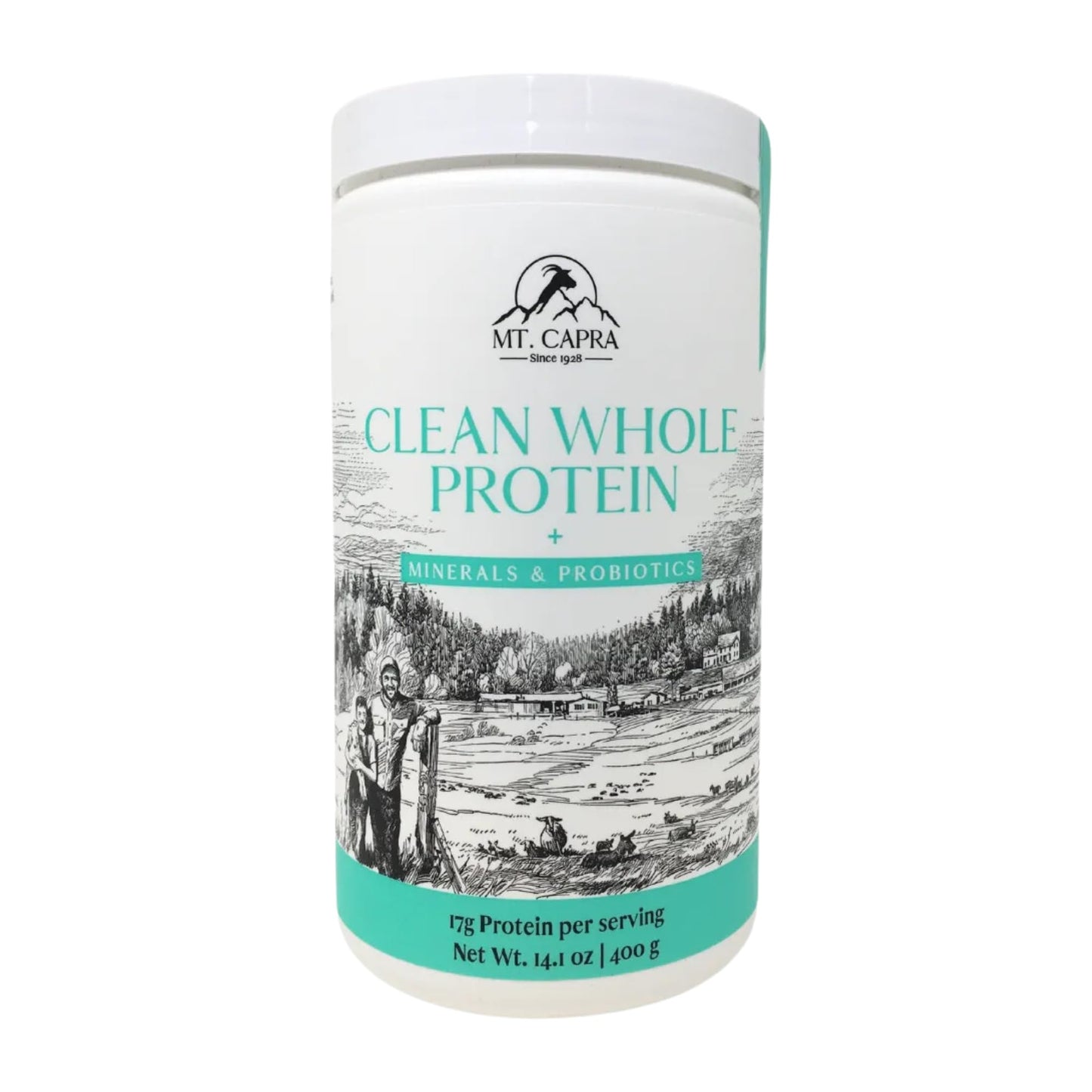 Mt. Capra Clean Whey Protein Powder (Unsweetened) and Clean Whole Protein + Minerals & Probiotics, 30.1