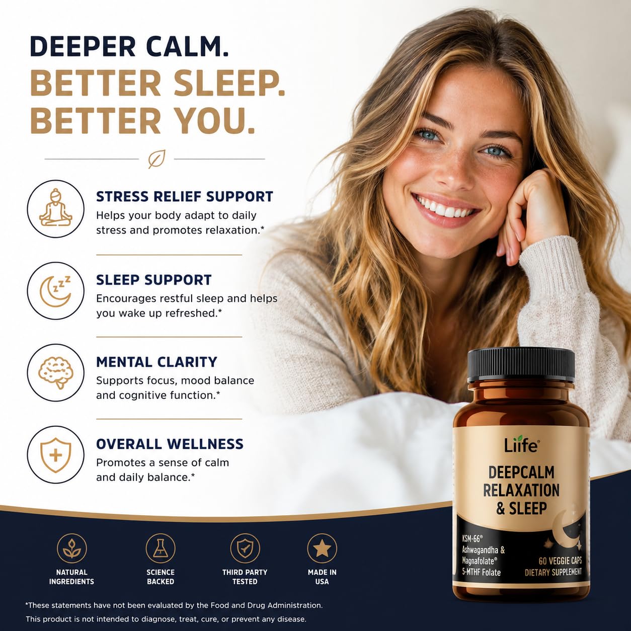 LIIFE DeepCalm Relaxation & Sleep Veggie Capsules 60