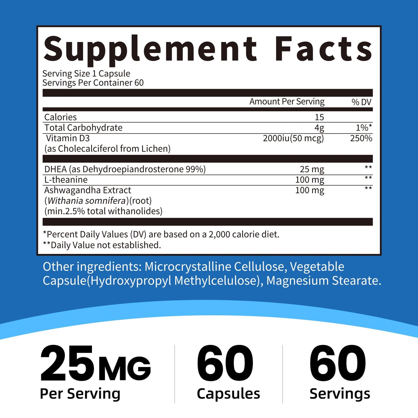 BBEEAAUU DHEA Supplement for Women 40+ and Men, 25mg Capsule - 120 Capsules