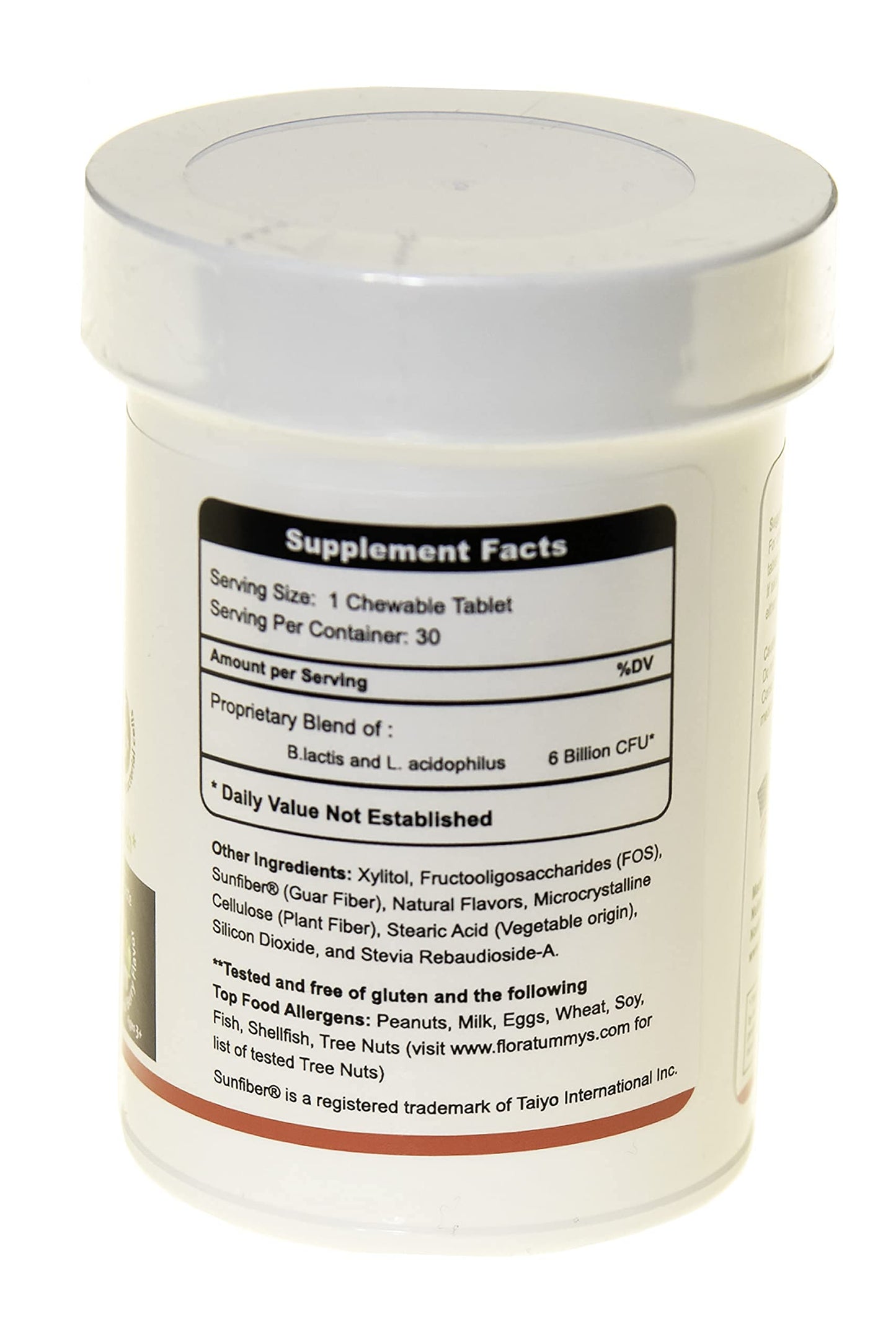 FloraTummys Kids Chewable Probiotic Prebiotics 30 Tablets
