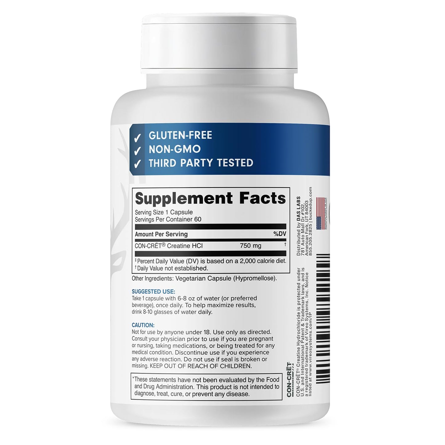 Bucked Up Creatine HCl Capsules 60 Count