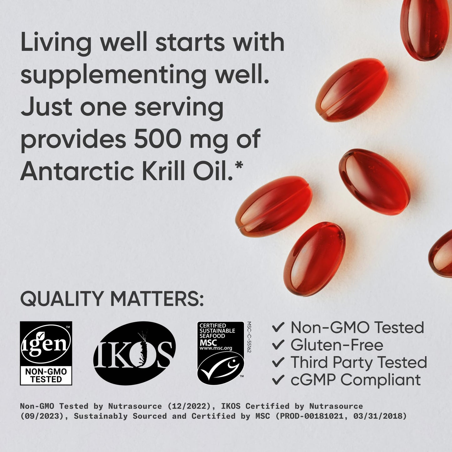 Sports Research Krill Oil Supplement with EPA & DHA Omega 3, Phospholipids & Astaxanthin from Antarctic Krill Capsules 120 Count