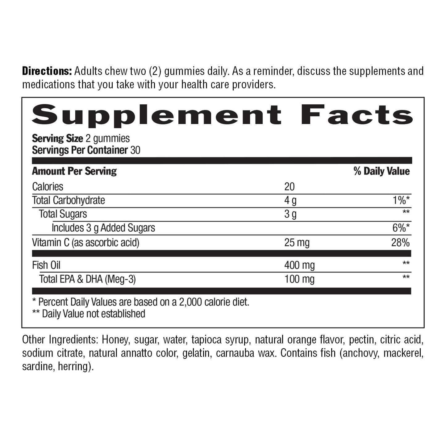 Country Life Omega-3 Honey Gummies Gummy, 60 Gummies