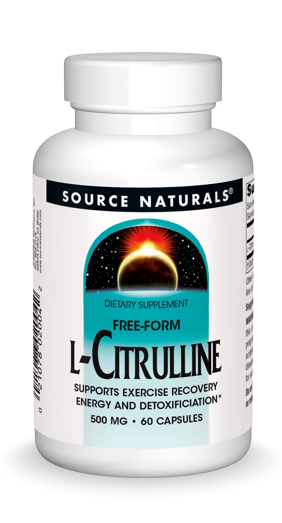 Source Naturals Free-Form L-Citrulline 500 mg Capsule, 60 Capsules