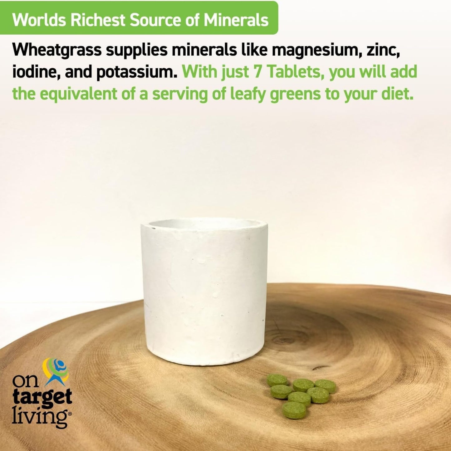 On Target Living Wheatgrass Tablets, 500 Tablets