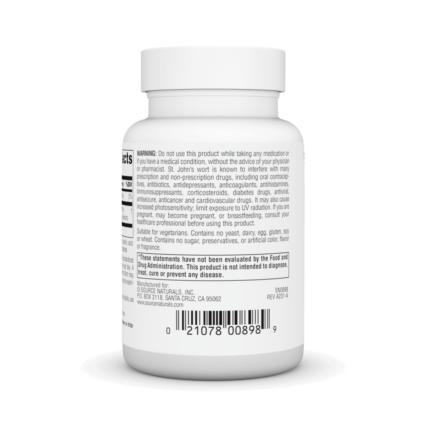 Source Naturals St. John's Wort Extract 300 mg Tablet, 120 Tablets