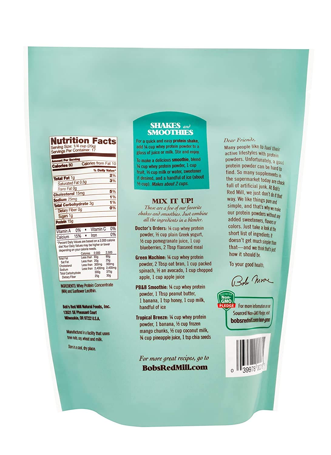 Bob's Red Mill All Natural Whey Protein Powder, 24 Ounces