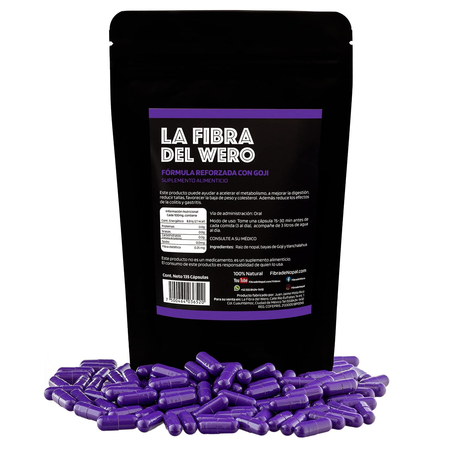 La Fibra del Wero Cactus Fiber with Goji Fruits Capsule, 1 Capsule