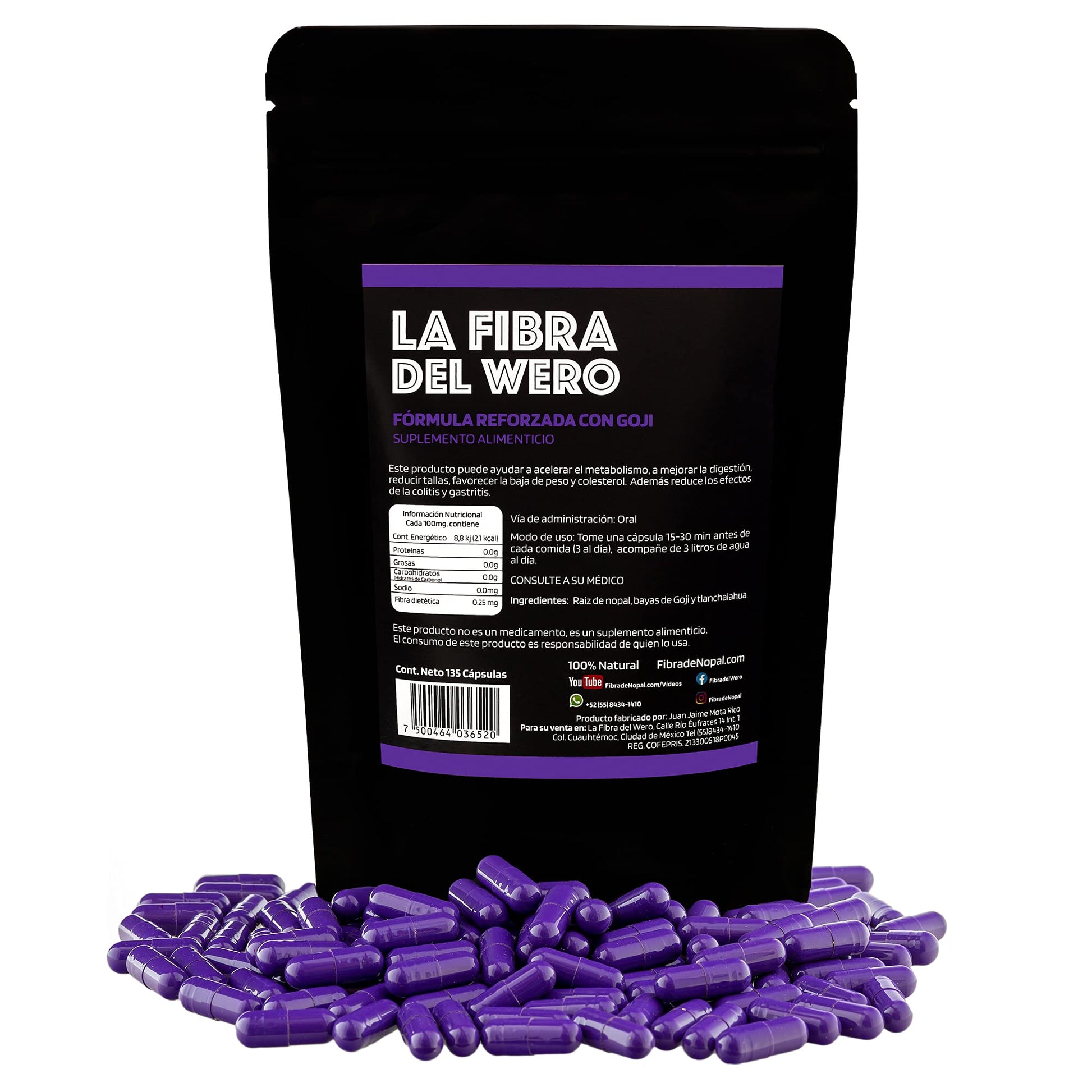 La Fibra del Wero Cactus Fiber with Goji Fruits Capsule, 1 Capsule