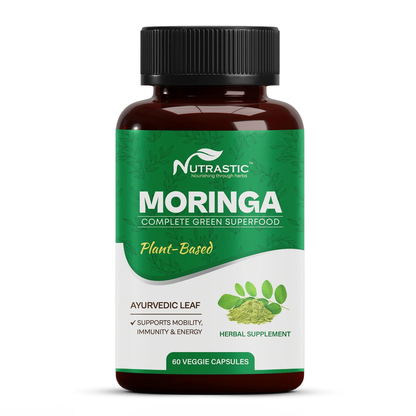 Nutrastic Organic Moringa Supplement 500mg Capsules, 60 Capsules