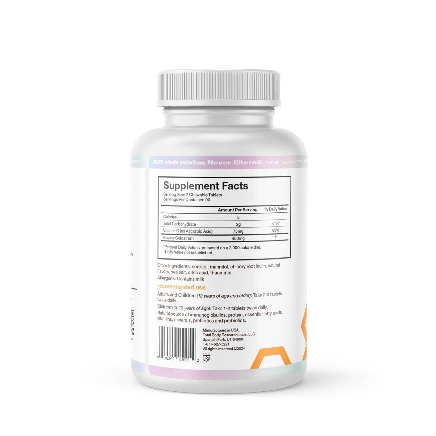 TBR Labs Bovine Colostrum Tablet, 180 Tablets, Grass-Fed
