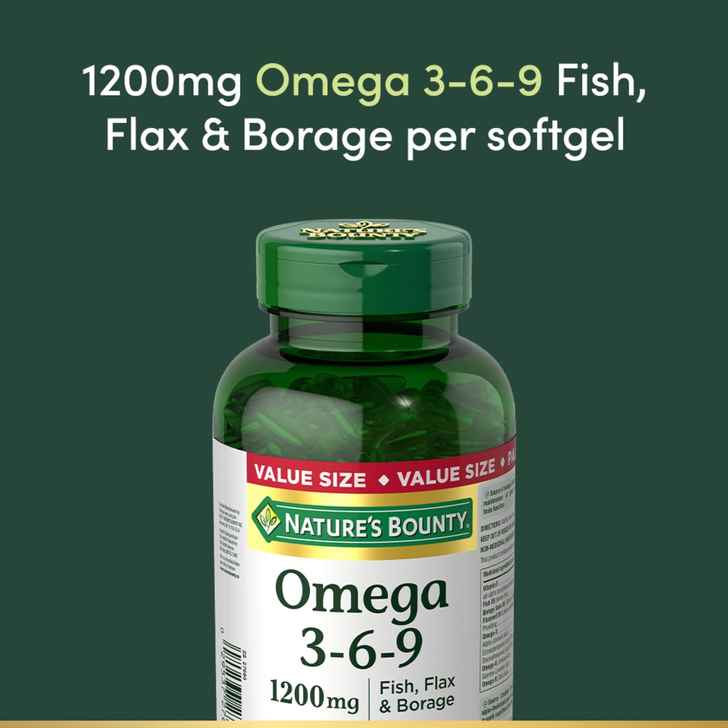 Nature's Bounty Omega-3-6-9 1200mg Softgels, 200 Count