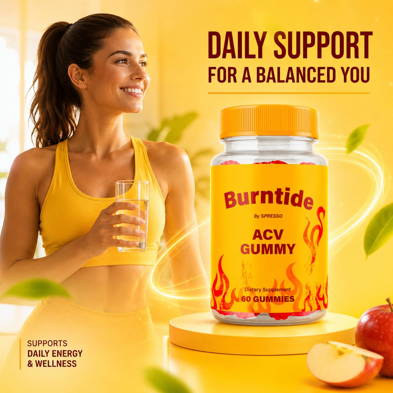 SPRESSO Burntide Supplement Gummies for Overall Wellness, 60 Gummies