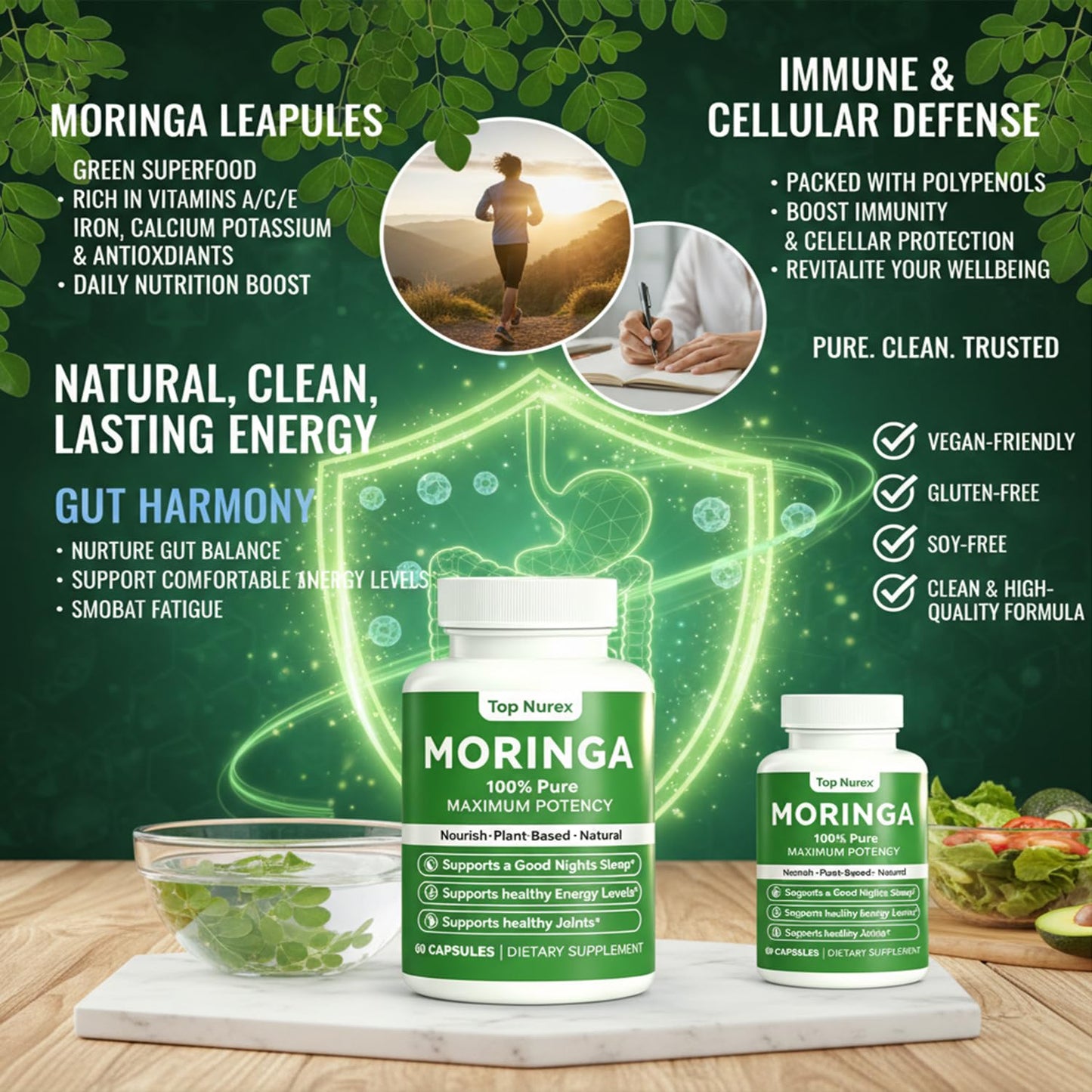 Menjint Moringa Capsules 60 Count