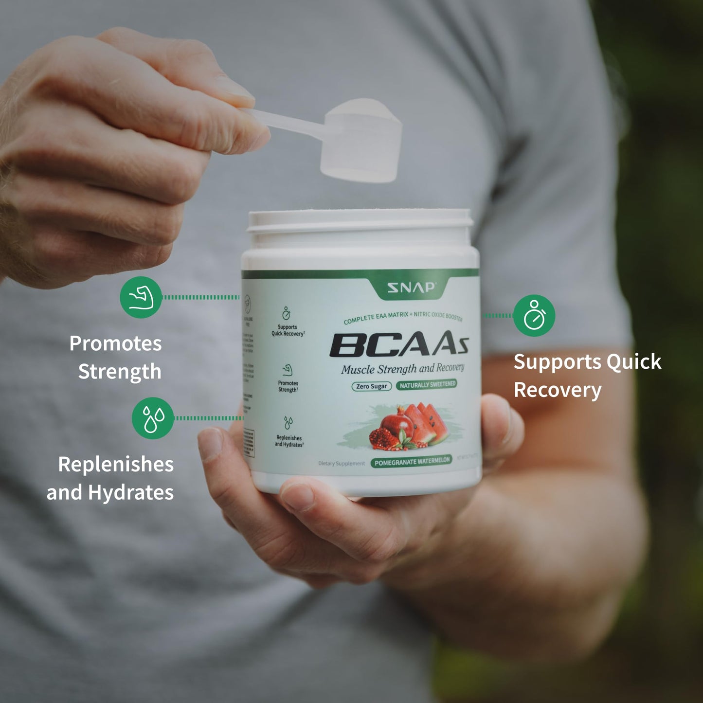 Snap Supplements BCAA Powder 9.1 Ounces