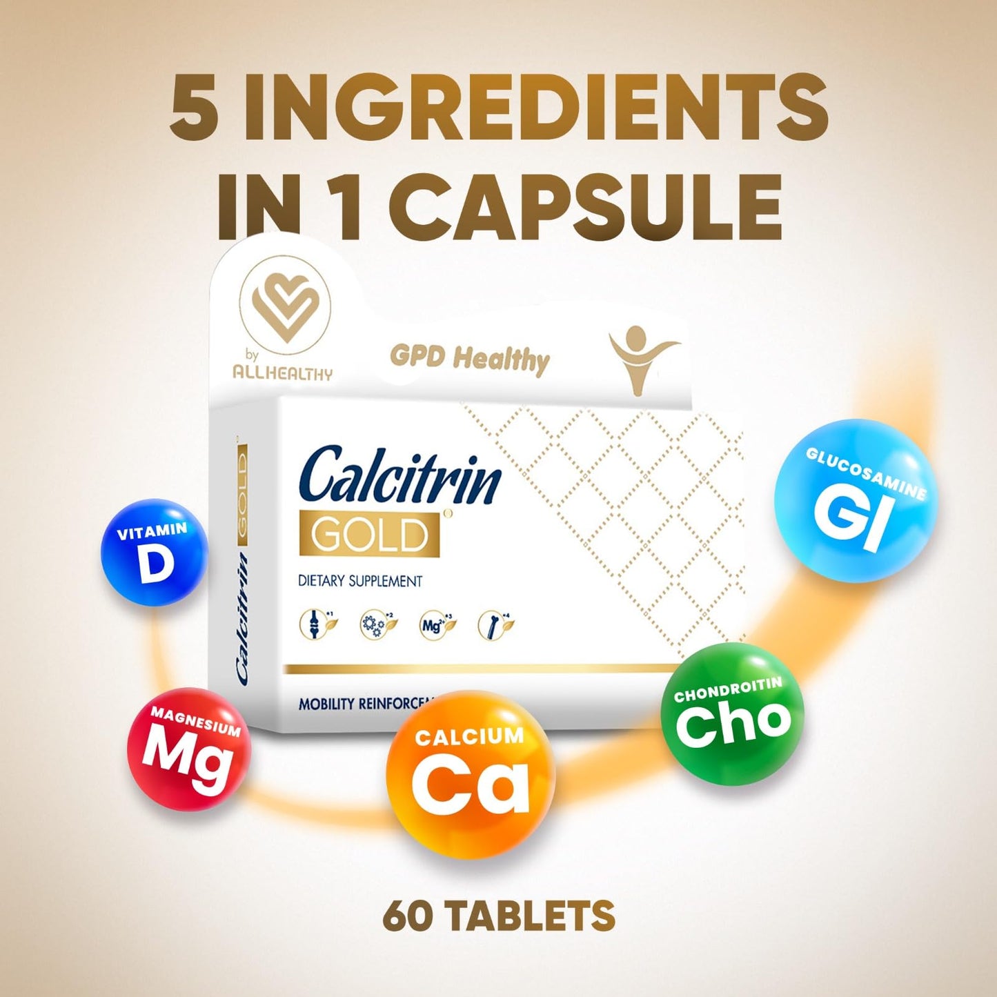 Soy Sano Calcitrin Gold Dietary Supplement Mobility Reinforcement, 60 Tablets