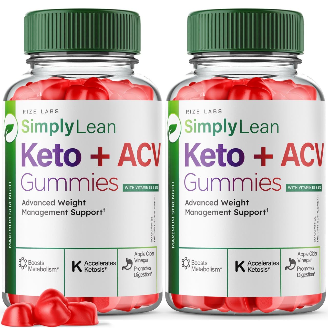 rize labs SimplyLean Keto + ACV Gummies for Advanced Weight Loss 120 Gummies