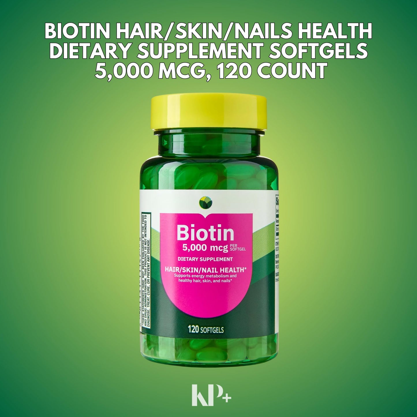 KP+ Biotin 5,000 mcg 120 Softgels