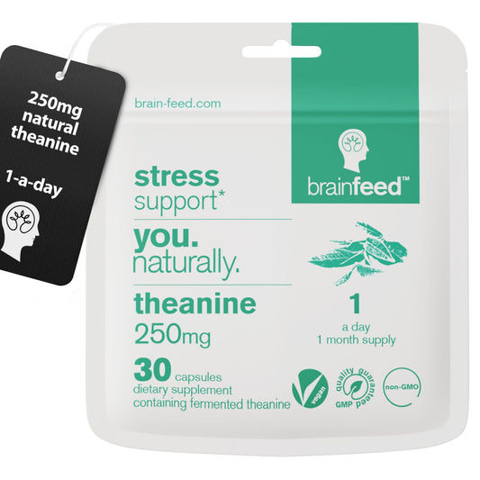 Brain Feed Natural L-Theanine Capsules 250mg, 30 Capsules