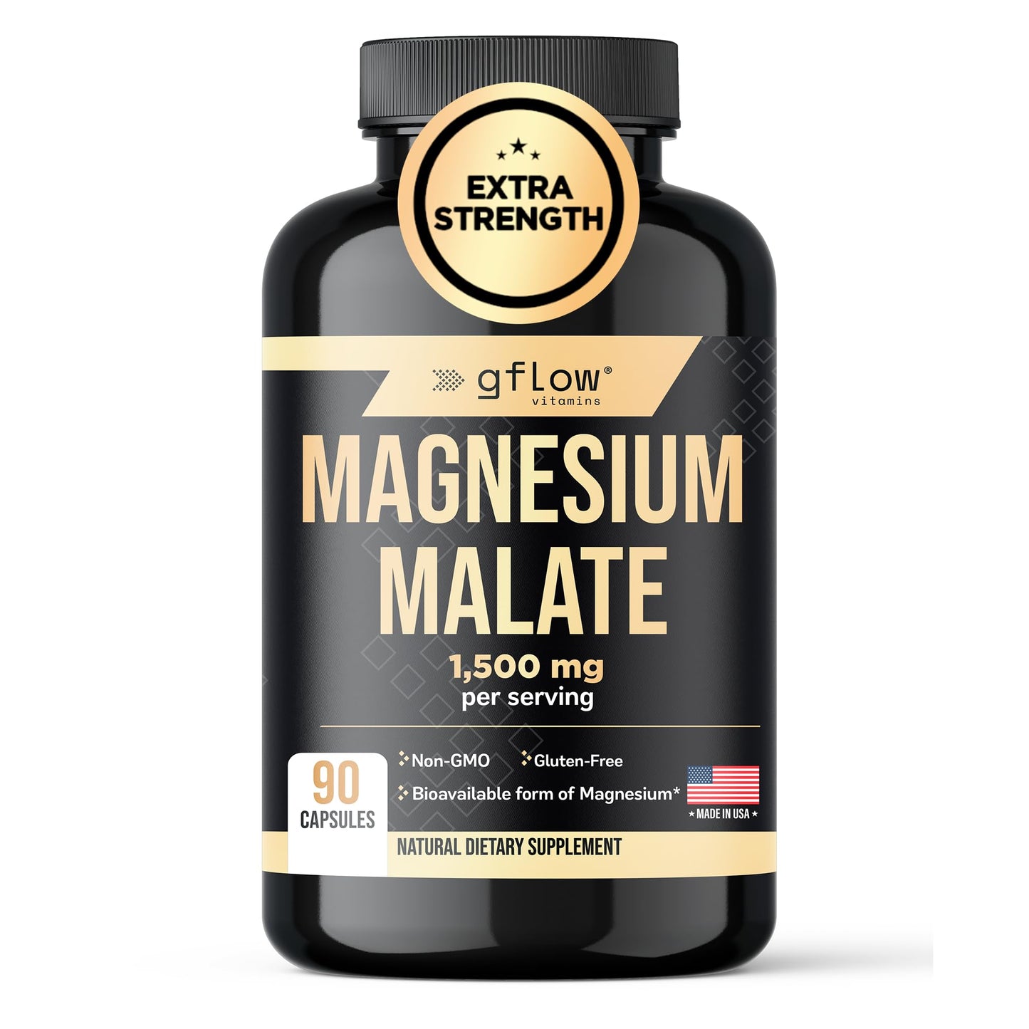 Gflow Vitamins Magnesium Malate Supplement Capsule 90 Count