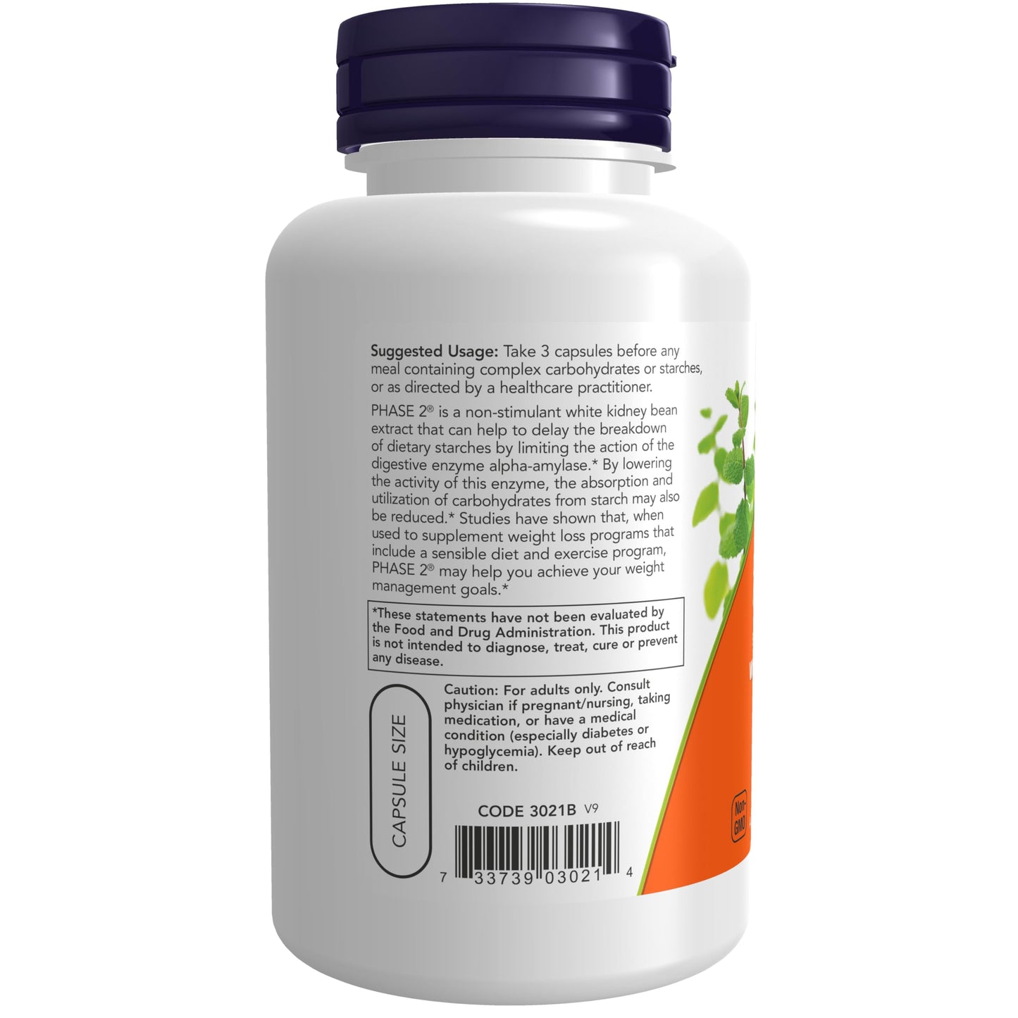 NOW Foods Phase 2 White Kidney Bean Extract 500 mg Weight Management 120 Capsules